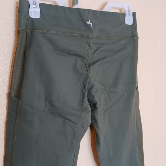 JoyLab Leggings Womens Medium Green Compression High Rise Pockets Stretch Gym - Picture 6 of 8